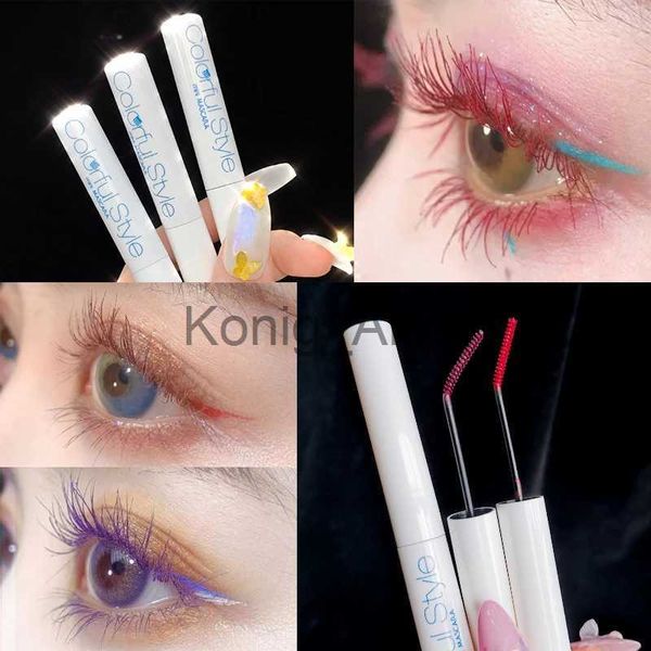 Mascara Xixi mascara coloré apparence blanche avec brosse à cils super mince mascara longue durée imperméable rouge bleu brun noir AC213 x0807