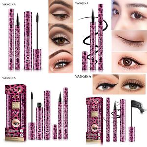 Mascara Yanqina Beauty Red Leopard Print Eyeliner Set de maquillaje de 2 piezas Impermeable y mancha- Entrega de gota OTMNL