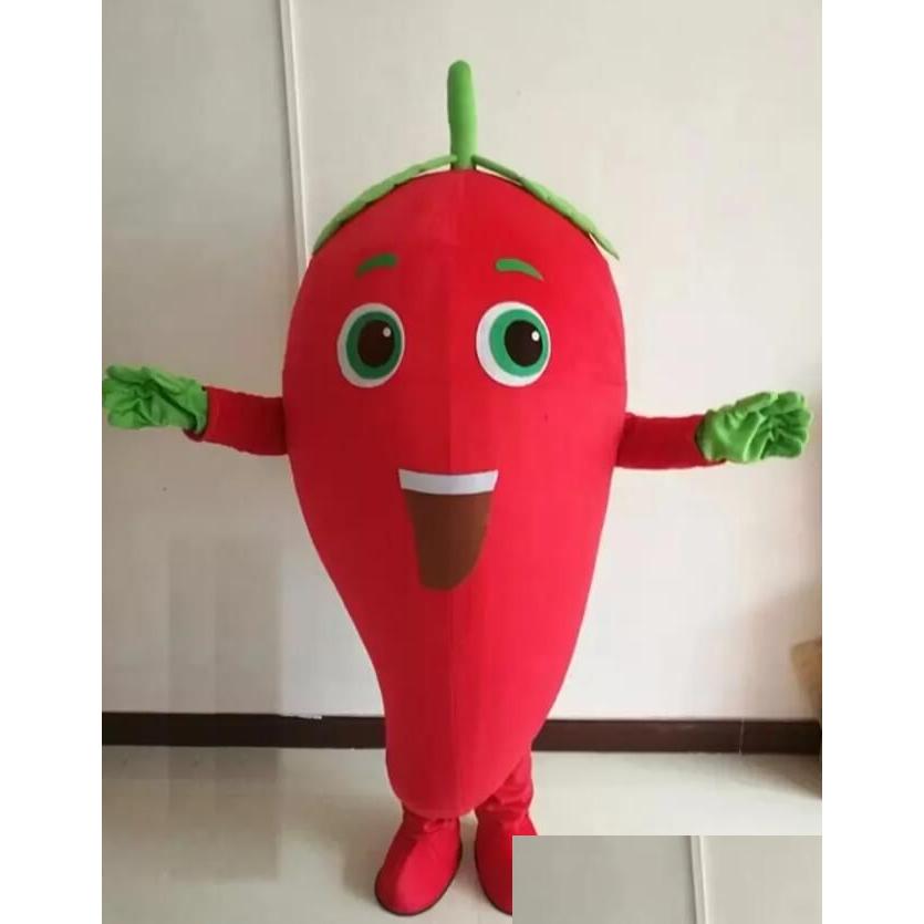 Mascot 2024 Halloween Red Chilli Costume Top Quality Customize Cartoon Theme Character Adt Size Christmas Carnival Festival Fancy Dr Dhcms