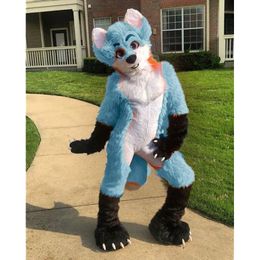Mascot Blue Fox Cute Husky Cat Furuit Volledige set Kinderen volwassen groot evenement en kostuum