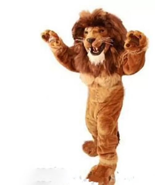 Costume de mascotte taille adulte courageux Lion dessin animé Costume fête déguisement vente directe d'usine