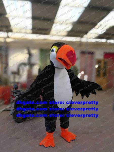 Disfraz de mascota Black Toco Toucan Hornbill Bird Crow Raven Blackbird Adult Character Carnival Fiesta Fashion Morden zx1460