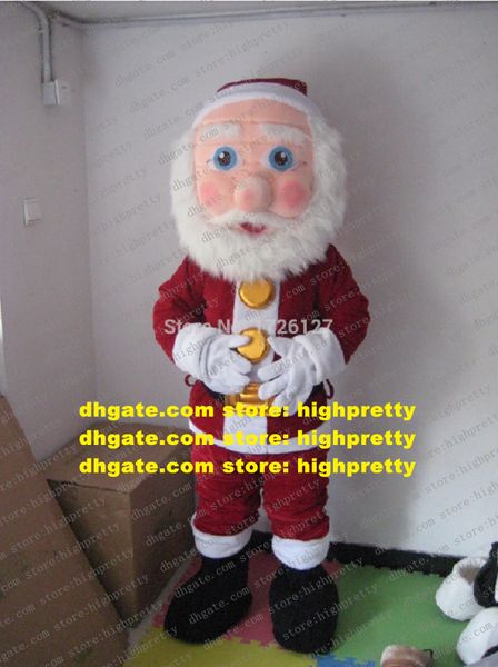 Traje de la mascota Padre Navidad Papá Noel Cláusula Kriss Kringle Personaje de dibujos animados para adultos Regalos de vacaciones Festival de arte zz7816