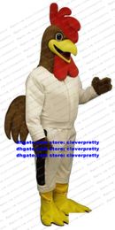 Costume de mascotte de jeu de Gamecock blanc, coq de combat de volaille, coq de poulet, personnage de Chook, fête d'anniversaire, propriétés de scène zx1566
