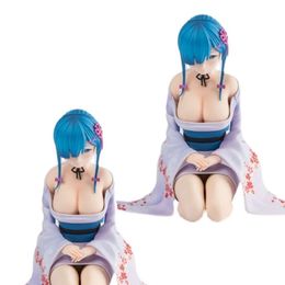Mascottekostuums 13 cm anime figuur re: leven in een andere wereld van nul rem sexy witte badjas model poppen speelgoed cadeau verzamelen pvc-materiaal