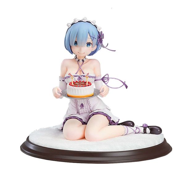 Costumes de mascotte 13 cm Figure d'anime Rem Re: la vie dans un monde différent de zéro prendre le gâteau à genoux Pose modèle poupées jouet PVC matériel