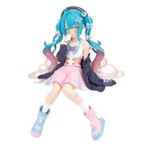 Mascot Costumes 14cm Virtual Idol Singer Hatsune Miku Anime Figure Two-dimensional Beautiful Girl Action Figures Kawaii Noodle Stopper Model Toy