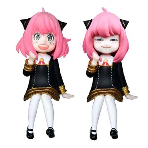 Costumes de mascotte 18cm Figure Anime Spyfamily Anya Forger Petit haricot Esprit Lecture Uniformes Sit Mignon Modèle Poupée Jouet Cadeau Collectionner Matériel PVC