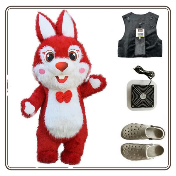 Costumes de mascotte Costume de lapin de mascotte en fourrure géante de 2,6 m pour les divertissements Costume de lapin explosant d'animal drôle Robe de soirée fantaisie de vacances