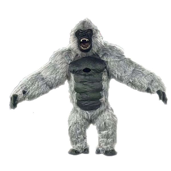 Disfraces de mascota Disfraz de King Kong gris Iatable de 2,6 m, traje de Kingkong para adultos, traje de mascota gorila para fiesta de entretenimiento