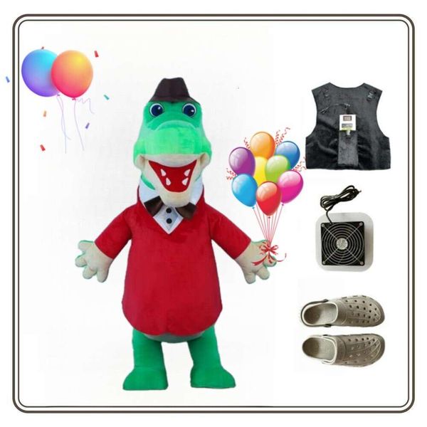 Costumes de mascotte 2023 nouveau personnage russie géant Iatable Crocodile mascotte adulte dessin animé drôle Alligator Gena Costume