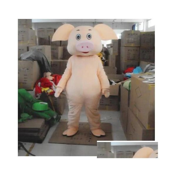 Costumes de mascotte 2024 Halloween Costume de cochon mignon Thème de dessin animé Personnage Carnaval Adt Robe unisexe Noël Fantaisie Performance Party D Dhxcu