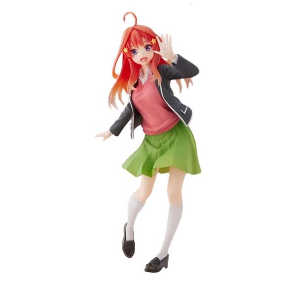 Disfraces de mascota 20 cm Figura de anime Itsuki Pink Top Black Coat Uniforme escolar Los quintillizos por excelencia Modelo Muñecas Juguete de regalo Recoger en caja