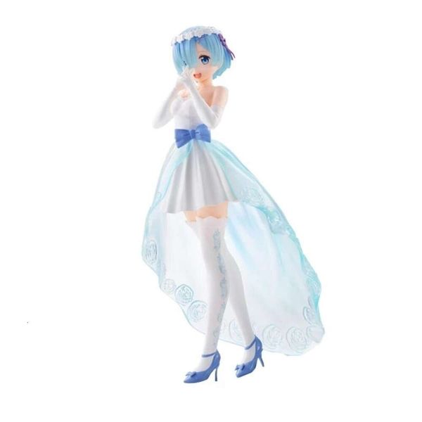 Costumes de mascotte 21 cm Rem Anime Figure Re: zéro départ de la vie dans un autre monde robe de mariée Rem/ram figurines d'action Collection modèle poupée jouets