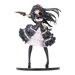 Maskottchen-Kostüme, 23 cm, Anime-Figur, Tokisaki Kurumi, japanisches Date A Live, Retro-schwarzes Kleid, Standmodell, Puppen, Spielzeug, Geschenk, zum Sammeln, verpackte Ornamente, PVC