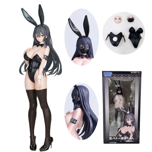 Disfraces de mascota 26 cm Bfull Fots Japón Sexy Girl Anime Figura Kuro Bunny Kouhai-chan Figura de acción sexy Adulto Coleccionable Modelo Muñeca Juguetes Regalos