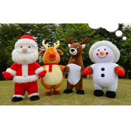 Mascottekostuums 2m / 2,6m Kerstman Rendier en Sneeuwpop Iatable Kostuum voor Kerstevenementen Full Body Mascotte Opblaasjurk