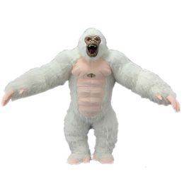 Mascottekostuums 2 m / 2,6 m witte gorilla Iatable kostuum volwassen full body wandelende mascotte opblaasjurk Kingkong-outfit voor Halloween