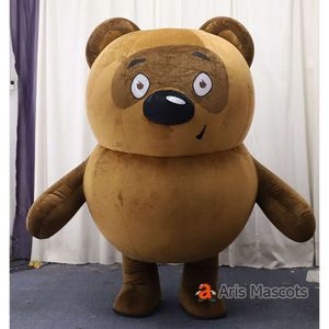 Disfraces de mascota 2m Oso adulto Traje Iable Cuerpo completo Usable Caminar Blow Up Disfraz de mascota Traje de escenario divertido Vestido de personaje Fiesta