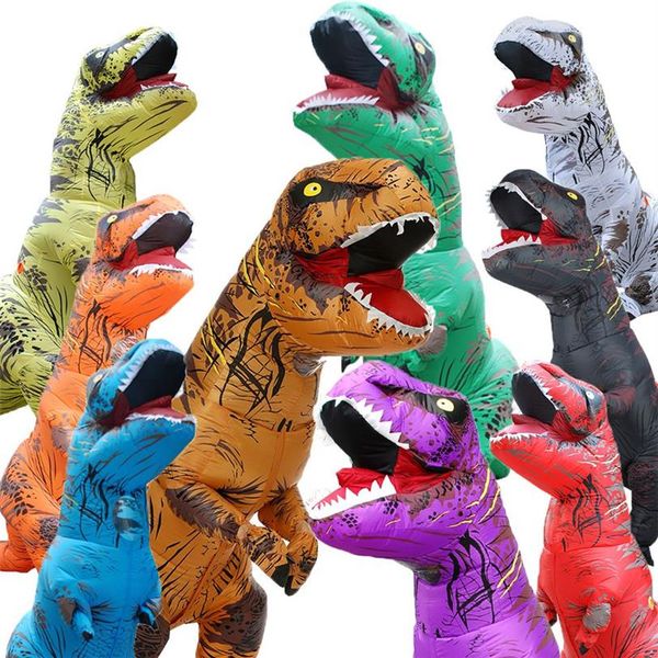 Disfraces de mascota para adultos y niños, disfraces inflables de dinosaurios, disfraz de fiesta de Halloween, dibujos animados divertidos, Carnival220m