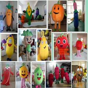 Costumes de mascotte Publicité Fruits Légumes Thème Anime Costume De Mascotte Rouge Tomate Poivre Citrouille Chou Fête Jeu Robe Adultes Taille