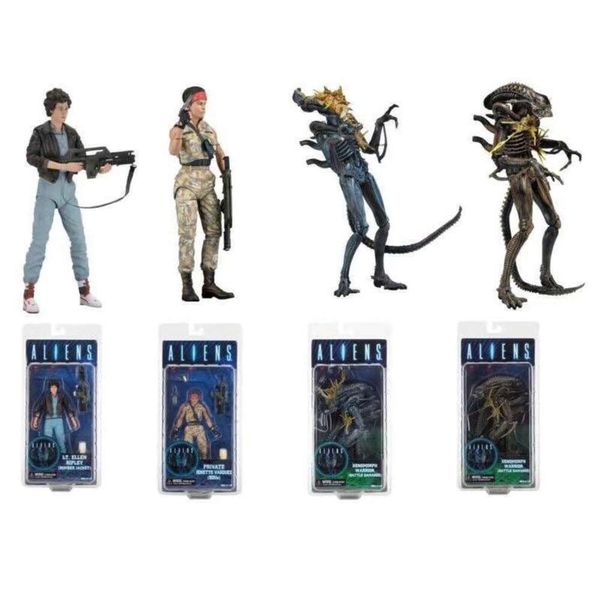 Costumes de mascotte Aliens Vs Predator série privée Lt.ellen Ripley Bomber veste Xenomorph Warrior bataille endommagé figurine modèle poupée jouets