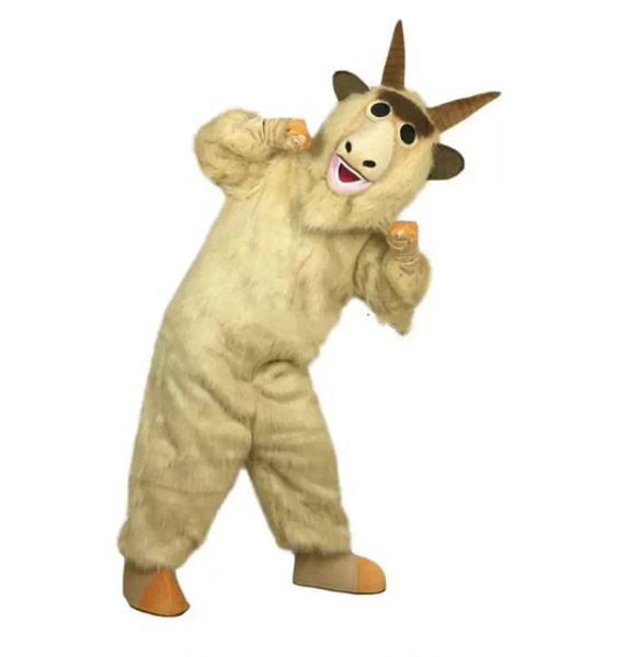 Costumes de mascotte personnage animal mascotte de chèvre à fourrure costume d'Halloween déguisements taille adulte costumes publicité mascotte personnage de taille adulte