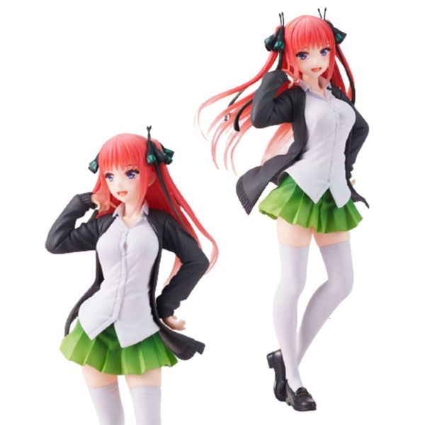 Disfraces de mascota Anime Nino Figura 20 cm Vital Black Coat Uniforme escolar Los quintillizos por excelencia Modelo de pie Muñecas Juguete de regalo Pvc