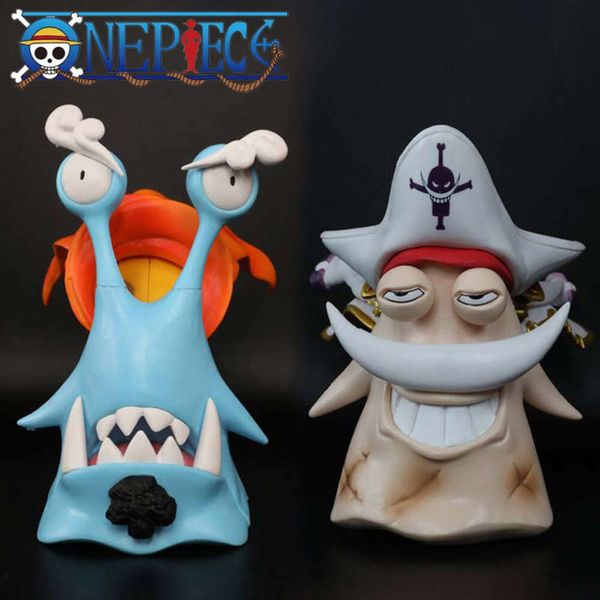 Costumes de mascotte Anime une pièce Figure Jinbe Den Den Mushi figurine d'action barbe blanche Pirates Edward Newgate modèle jouets cadeau d'anniversaire pour les enfants