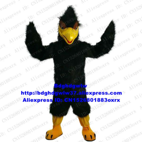 Disfraces de mascotas Piel larga negra Águila Halcón Tercel Tiercel Halcón Buitre Disfraz de mascota Personaje adulto Ceremonia de tapado Imagen Promoción Zx657