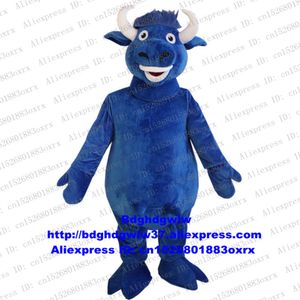 Costumes de mascotte Bleu Kerbau Buffalo Bison Bœuf Taureau Vache Bovins Veau Costume De Mascotte Personnage De Dessin Animé Carnaval Fiesta Garder comme Souvenir Zx2541