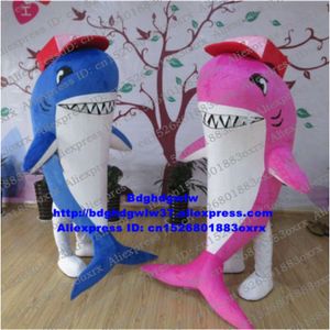 Costumes de mascotte Costume de mascotte de requin rose bleu Costume de personnage de dessin animé adulte Costume publicité et publicité scène professionnelle magique Zx2