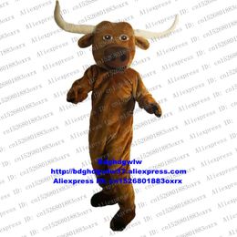 Costumes de mascotte Brown Kerbau Buffalo Bison boeuf sauvage taureau bovins veau mascotte Costume adulte personnage Promotion ambassadeur grand magasin Zx551