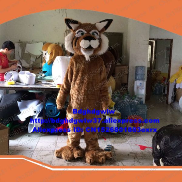 Costumes de mascotte Brown Long Fur Leopard Cat Lynx Catamount Bobcat Lince Luchs Costume de mascotte Articles promotionnels pour adultes High Street Mall Zx2070