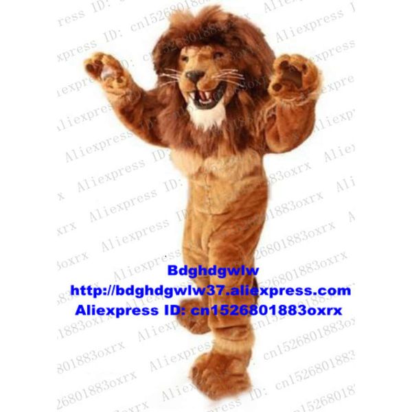 Costumes de mascotte Costume de mascotte de lion mâle marron Costume de personnage de dessin animé adulte Costume de célébration de mariage Activités à grande échelle ZX1003