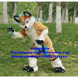 Costumes de mascotte Brown Peluche Furry Husky Dog Wolf Fox Fursuit Costume de mascotte Adulte Personnage de dessin animé Toussaint Dîner d'adieu Zx2915