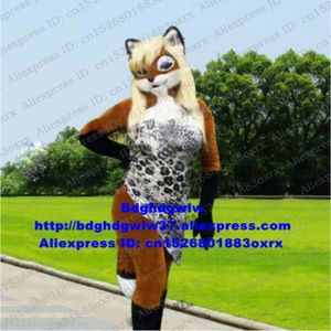 Costumes de mascotte Brown Peluche Furry Husky Dog Fox Fursuit Costume de mascotte Costume de personnage adulte Figure de dessin animé Arts du spectacle Zx2884