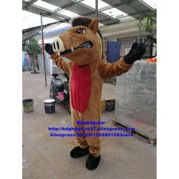 Bruin wild zwijn Sus Scrofa Warthog Aethiopicus Wildhog mascottekostuum Karakterprestatiekostuums Nieuwjaarsfeest Zx1669