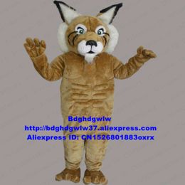 Costumes de mascotte Brown Wildcat Chat sauvage Caracal Ocelot Lynx Catamount Bobcat Costume de mascotte Personnage haut de gamme haut de gamme Walking Street Zx909