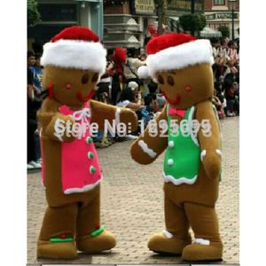 Costumes de mascotte Christmas Gingerbread Man Mascot Costume Adult Taille Taille Costumes en peluche Fancy Dishy