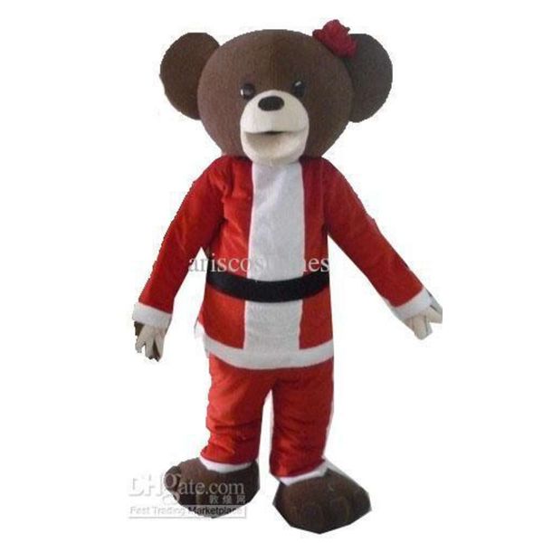 Costumes de mascotte Christmas Santa Bear Mascot Mascot Tenue pour enfants Fancy Costume Adult Costume Robe de vacances