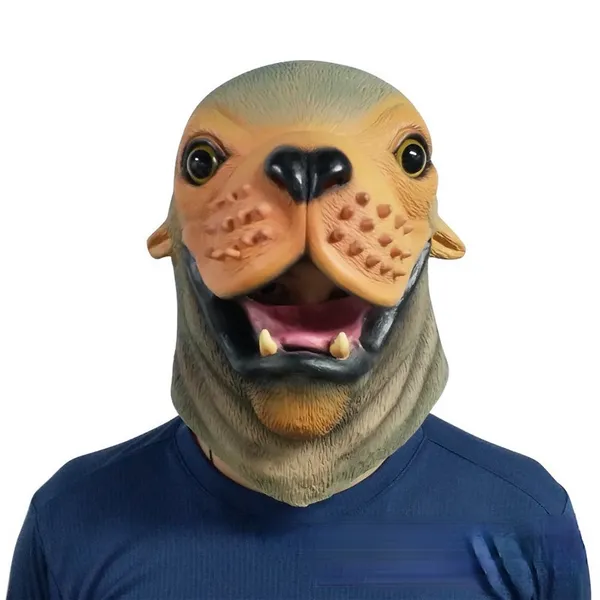 Disfraces de mascota Animal lindo León marino Perro de mar Máscara de látex Sombrero Nuevo mercado Venta caliente Máscara de animal al por mayor de Halloween
