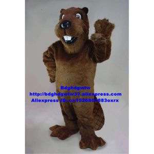 Costumes de mascotte Brun foncé Barney Beaver Nutria Coypu Otter Lutra Costume de mascotte personnage adulte personnage de dessin animé saluer les invités Zx2865