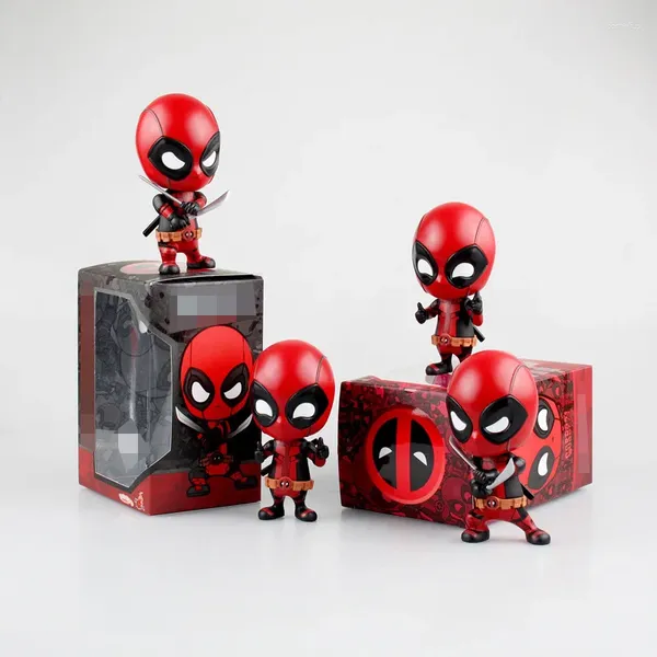 Mascot Costumos Deadpools Cosbaby Q Verison Shaking Head CAR Decoración Adornos Auto Decoraciones de interiores Big Pvc Toys For Kids Boys Gift