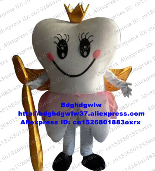Disfraces de mascota Dent Tooth Angel Teeth Angell Denttooth Angelhood Mascot Costume Adulto Personaje de dibujos animados La gente los usa Reunión Bienvenido zx