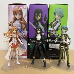 Mascottekostuums Figma Sword Art Online Figuur Kirito Kazuto 174 Asuna 178 Sinon Asada Sao 241 Action Figure Model Speelgoed Gezamenlijk Beweegbaar Bureau Decor