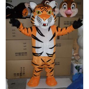 Costumes de mascotte mousse Big Tiger dessin animé en peluche de Noël déguisement Halloween Mascot Costume