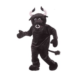 Costumes de mascotte mousse de vache noire caricature en peluche de Noël déguisé habit halloween mascotte costume