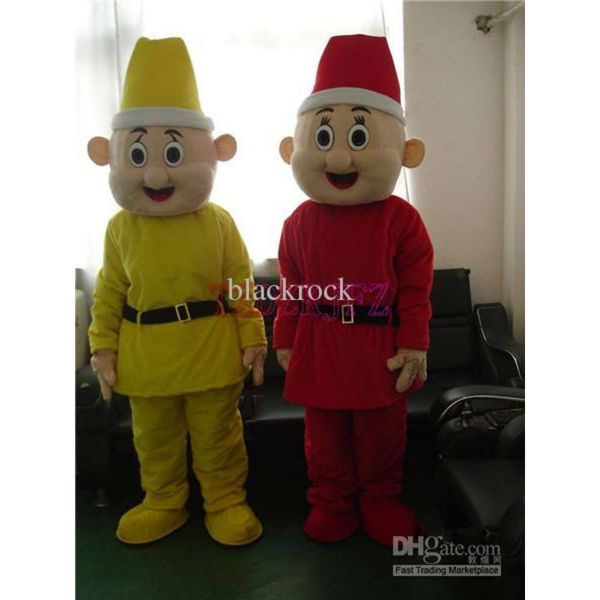 Costumes de mascotte en mousse, 2 pièces, poupées de garçon jaune et rouge en peluche, robe fantaisie de noël, Costume de mascotte d'halloween