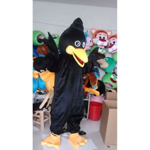 Costumes de mascotte mousse mignon cartouche d'oiseau corbeau noir